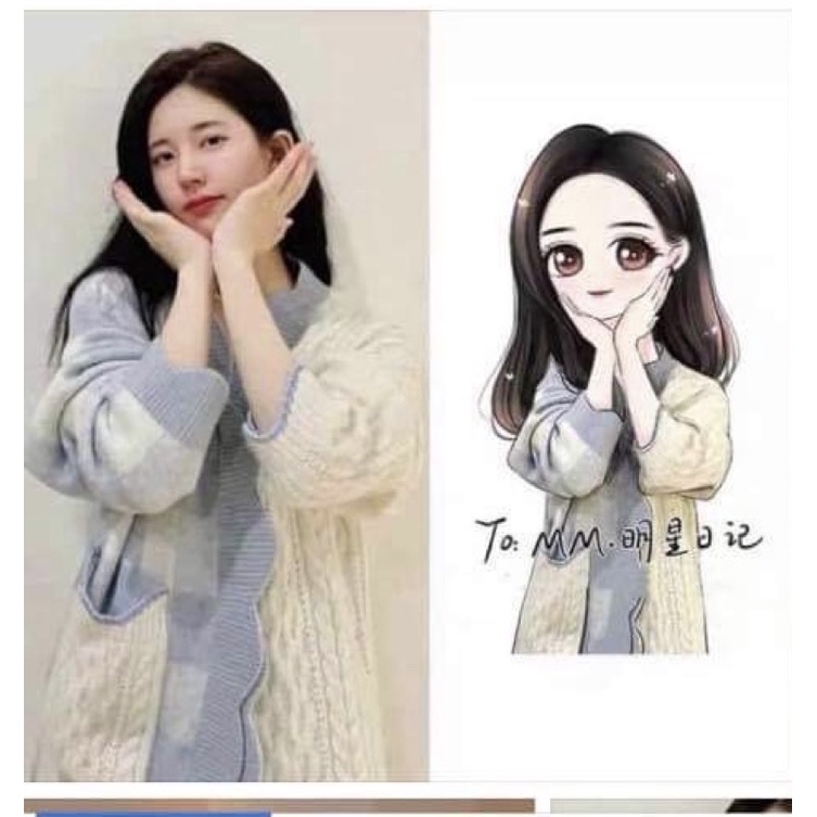 áo cadigan len lông thỏ mix màu