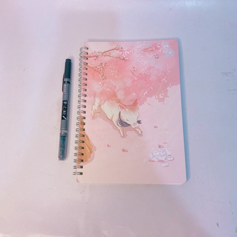 Sổ tay ghi chép học tập gáy lò xo A5 hình Hồ Ly, dòng vở kẻ ngang, 120 trang Sakura Shop