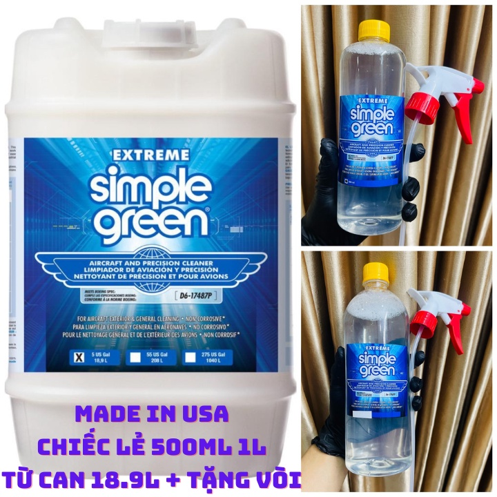 [GIẢM 35%] SIMPLE GREEN EXTREM TẨY RỬA ĐA NĂNG, DẦU NHỚT, RỬA NSD,simplegreen  RỬA FULL XE 0.5L,1L - MADE IN USA