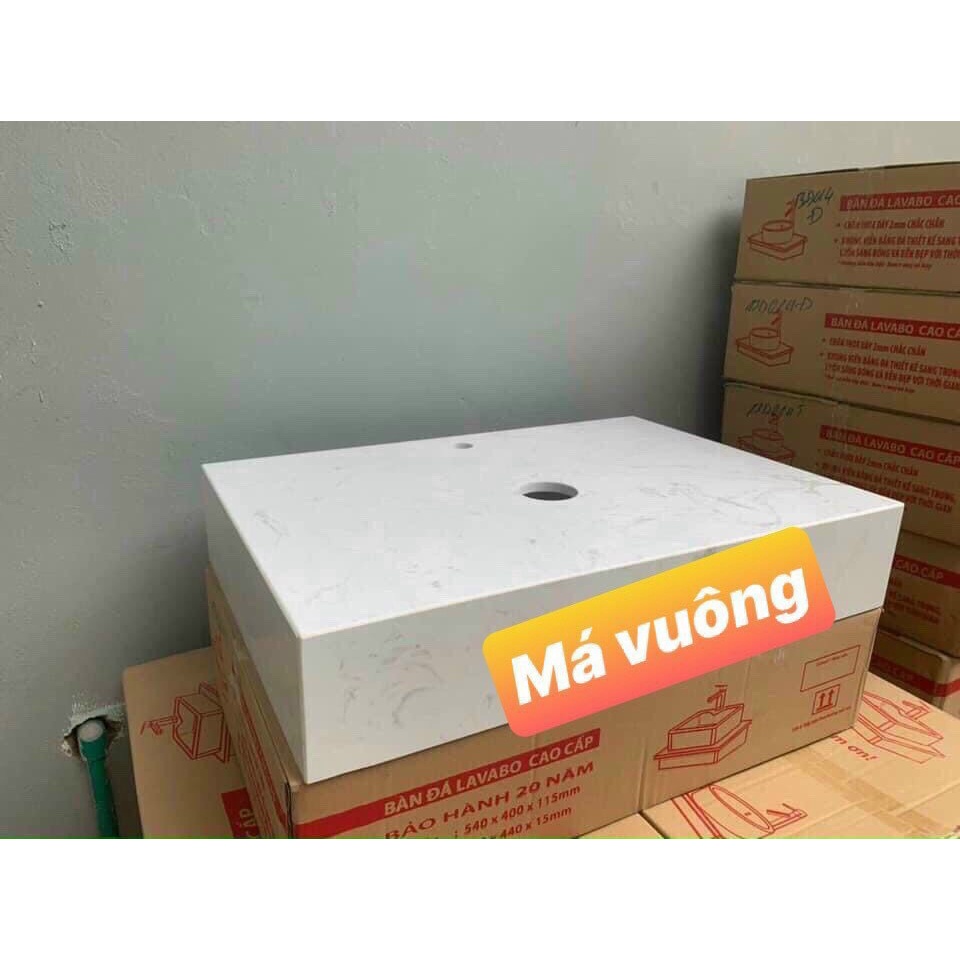 Bàn đá đặt lavabo, bàn đá chậu rửa mặt má vuông 50x80cm ikiza mt-mv-md 50x80