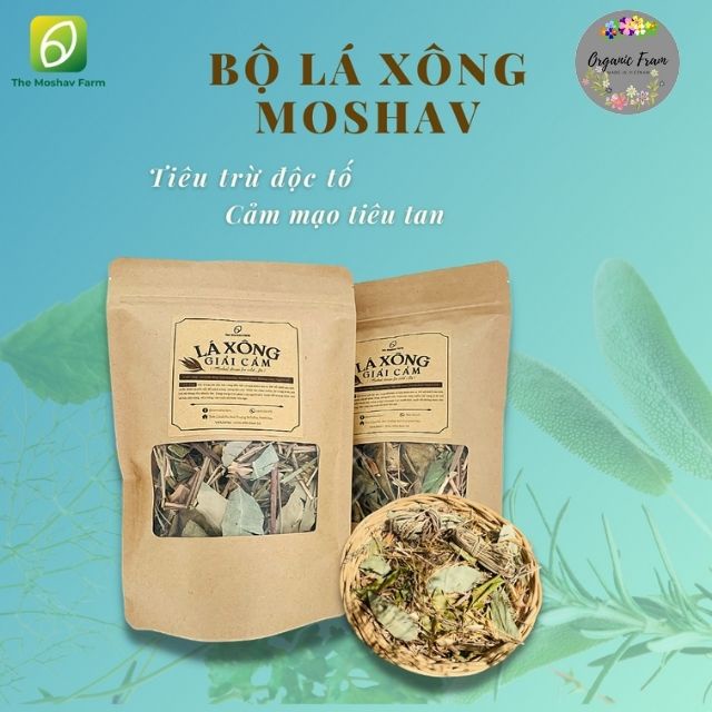 Lá Xông Giải Cảm, Xông Hơi Toàn Thân, Xông Giải Cảm Thảo Dược, Phục Hồi Cơ Thể của The Moshav Farm 100gram -Herbal steam