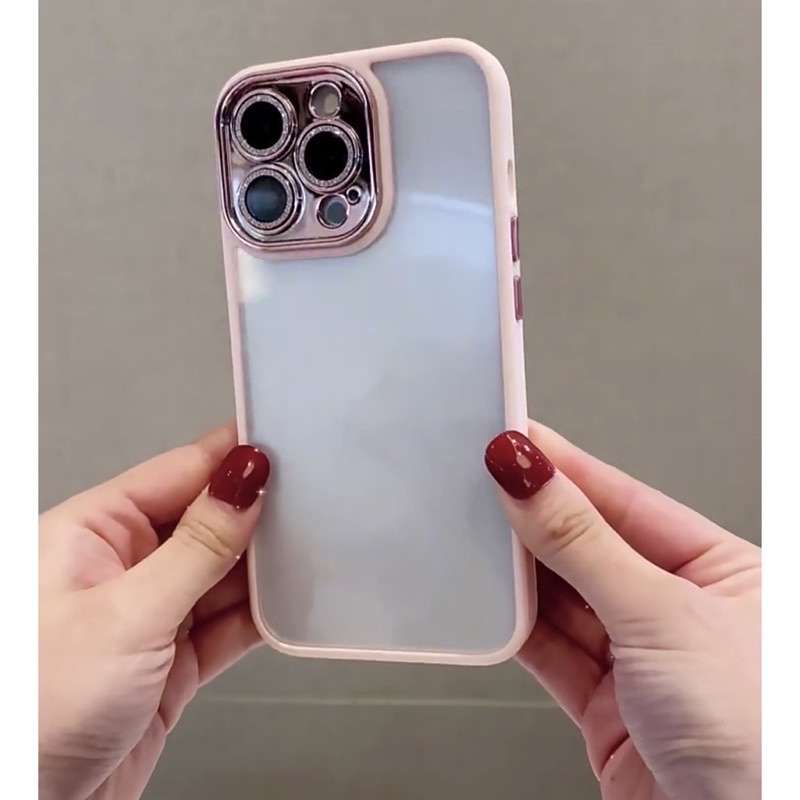 Ốp lưng trong cứng viền màu bảo vệ camera gắn nhũ đá cho iPhone 14 Pro Max, 14 Plus, 14 Pro, 14 không ố màu siêu đẹp