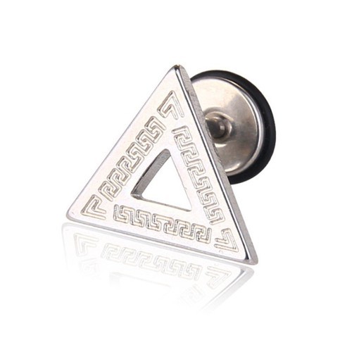 Bông Tai Nam Hình Tam Giác Titan Ko Đen TT 2574 - 1 Cặp