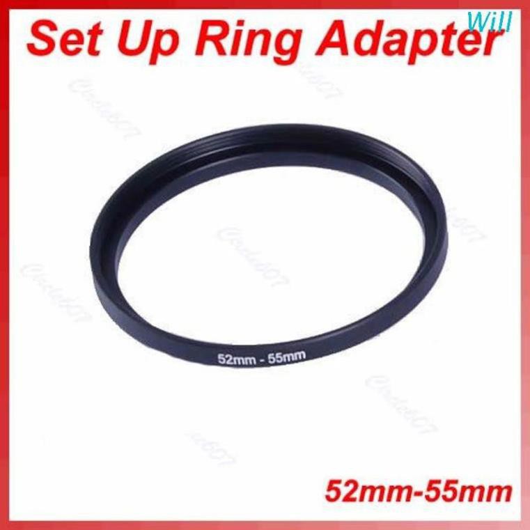 Will 52mm-55mm Step Up Metal Lens Filter Ring 52-55 mm 52 to 55 Stepping Adapter