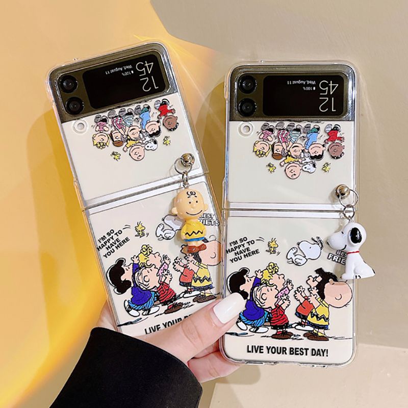 Bao Da Điện Thoại Mềm Trong Suốt Hình snoopy Cho samsung galaxy z flip5 z flip 3 z flip 4 5g flip 3 z flip 4 Ốp