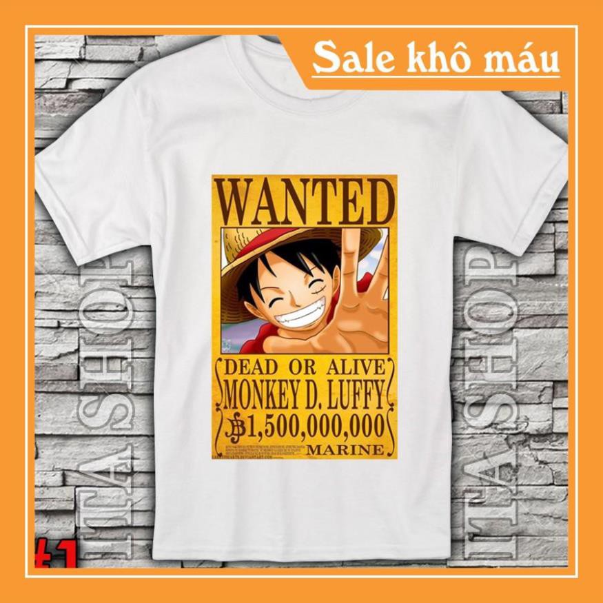 SALE- Áo Thun One Piece Wanted Băng Mũ Rơm (Nhiều mẫu) - Áo Thun Anime