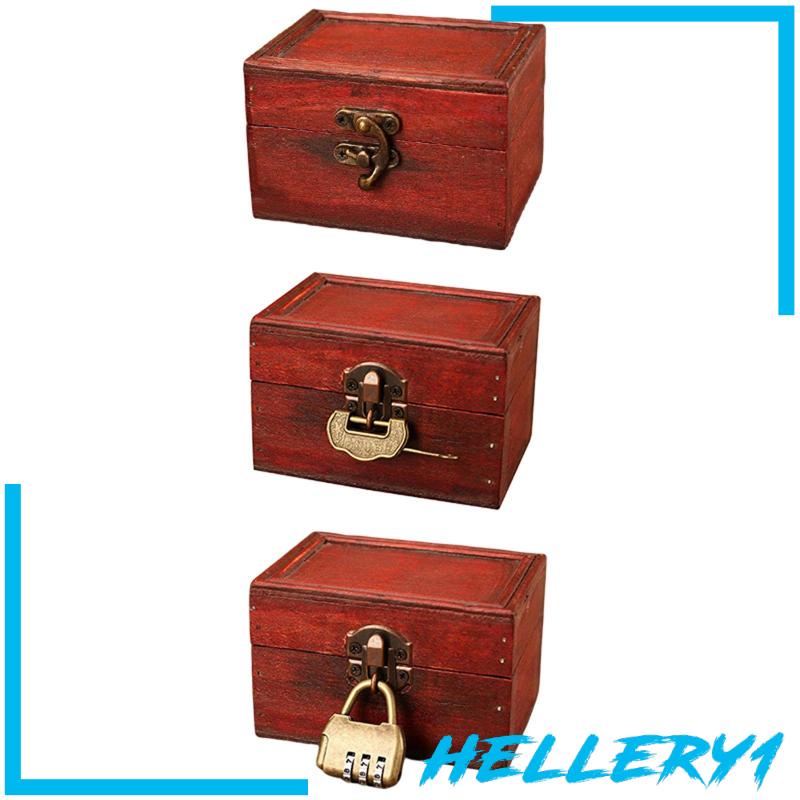 [Hellery1] Hộp Đựng Trang Sức Bằng Gỗ Phong Cách Vintage
