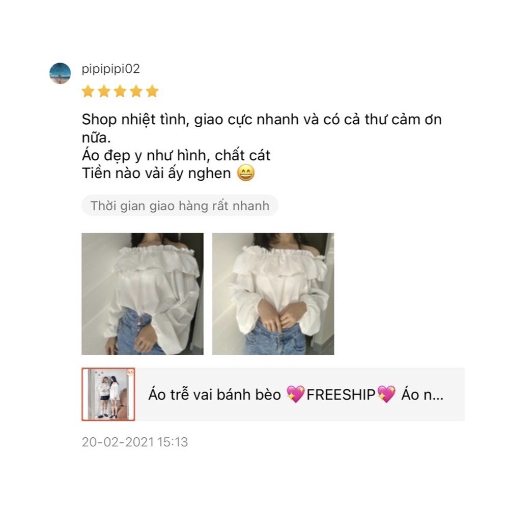[ ẢNH THẬT ]  Áo trễ vai bánh bèo, Áo nhún vai tay dài chất Thô lụa siêu đẹp