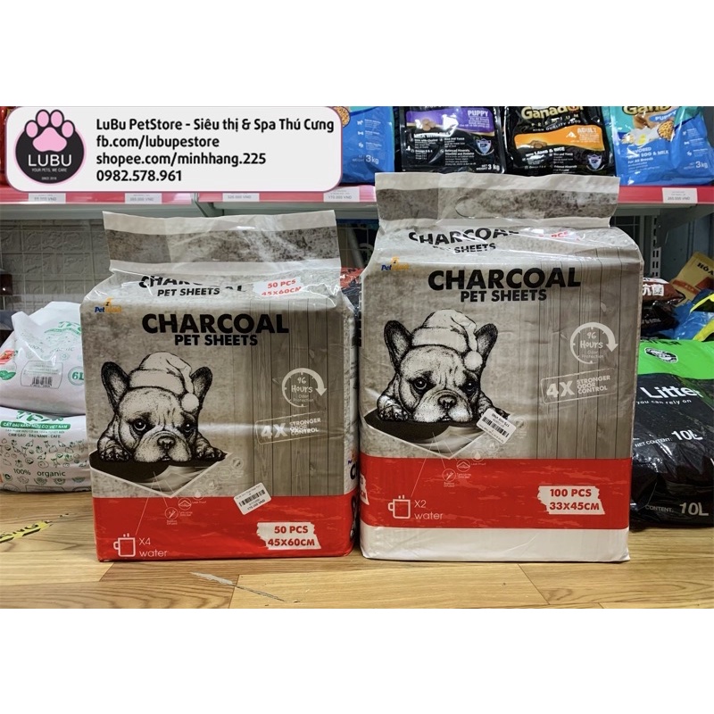 Tã lót vệ sinh than hoạt tính khử mùi Charcoal cho chó mèo