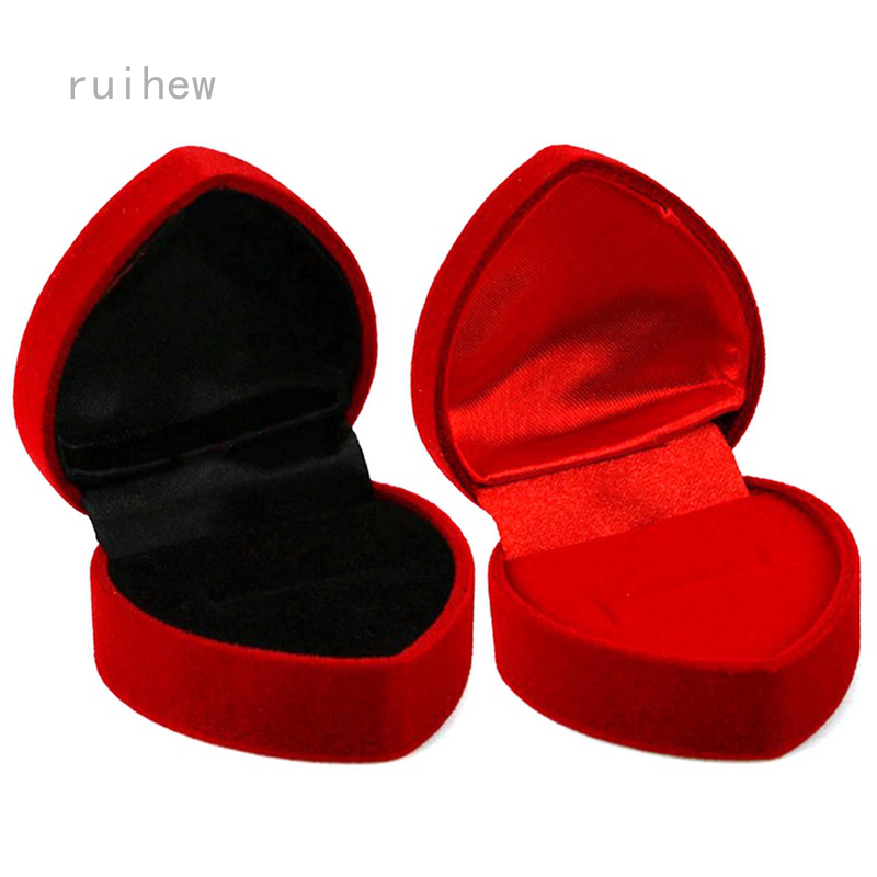 Hộp Đựng Trang Sức Vải Nhung Đỏ Cho Cô Dâu