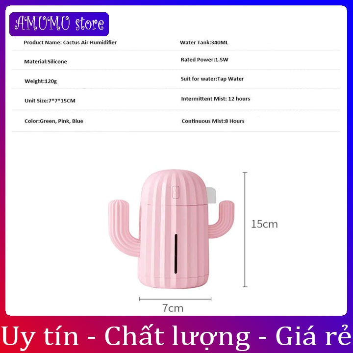 Máy phun sương tạo ẩm mini hình cây xương rồng