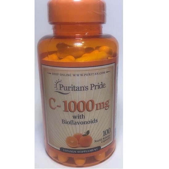 Combo sạch mụn thâm Puritan's Pride - Zinc for Acne 100 viên + Vitamin C 1000mg 100 viên nhộng | BigBuy360 - bigbuy360.vn