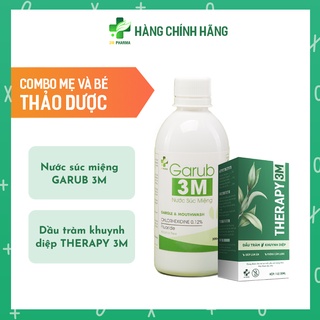 [Mẹ và bé] - COMBO Nước súc miệng thảo dược Garub 3M + Dầu tràm khuynh diệp Therapy 3M