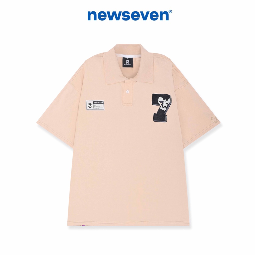Áo Thun Polo N7 Newseven LOGO V1 phông tay lỡ nam nữ form rộng Local Brand