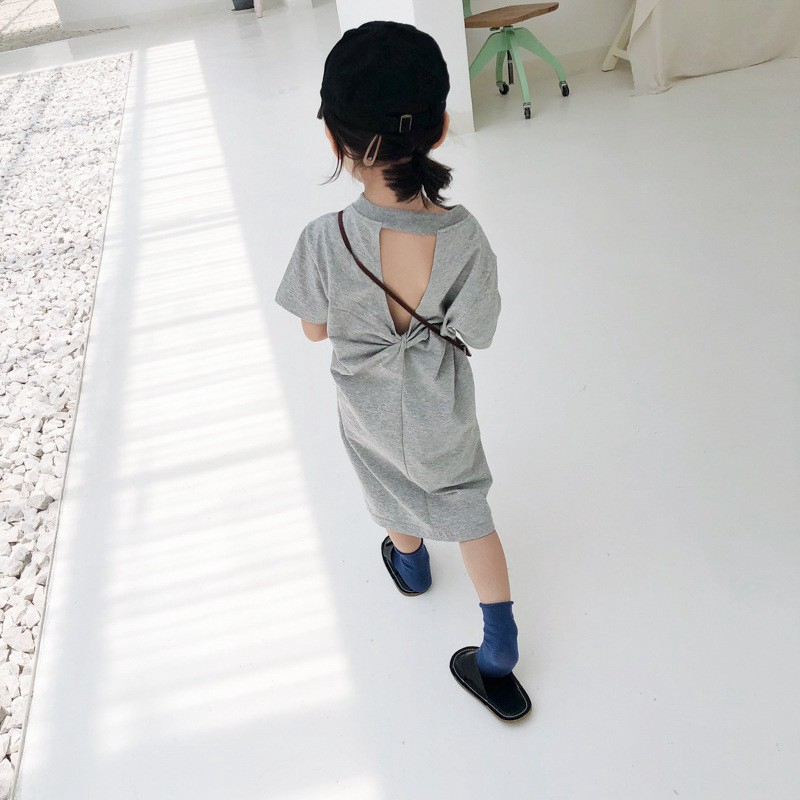 Đầm thun đơn giản xinh xắn cho bé gái 3-8 tuổi
