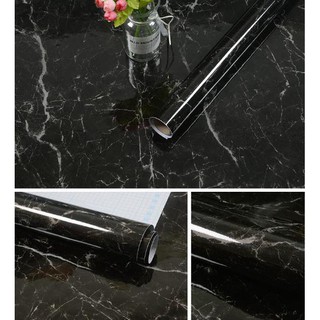 Decal 5m giấy dán tường khổ 45cm có keo - đá hoa cương vân trắng