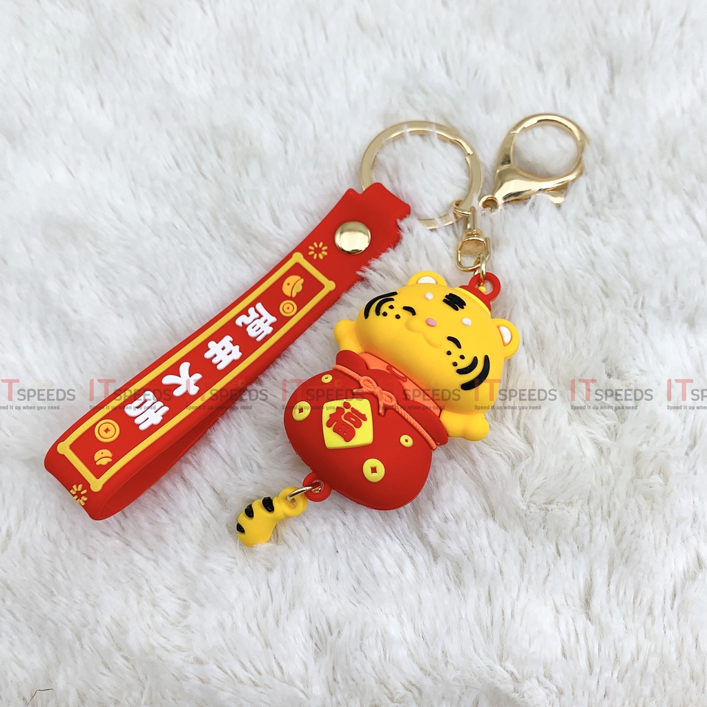 Móc Khóa Cute Hình Con Hổ May Mắn, Đáng Yêu, Dễ Thương, Chất Liệu Kim Loại Và PVC, Nước Sơn Bóng Đẹp, Hình Ảnh Sống Động