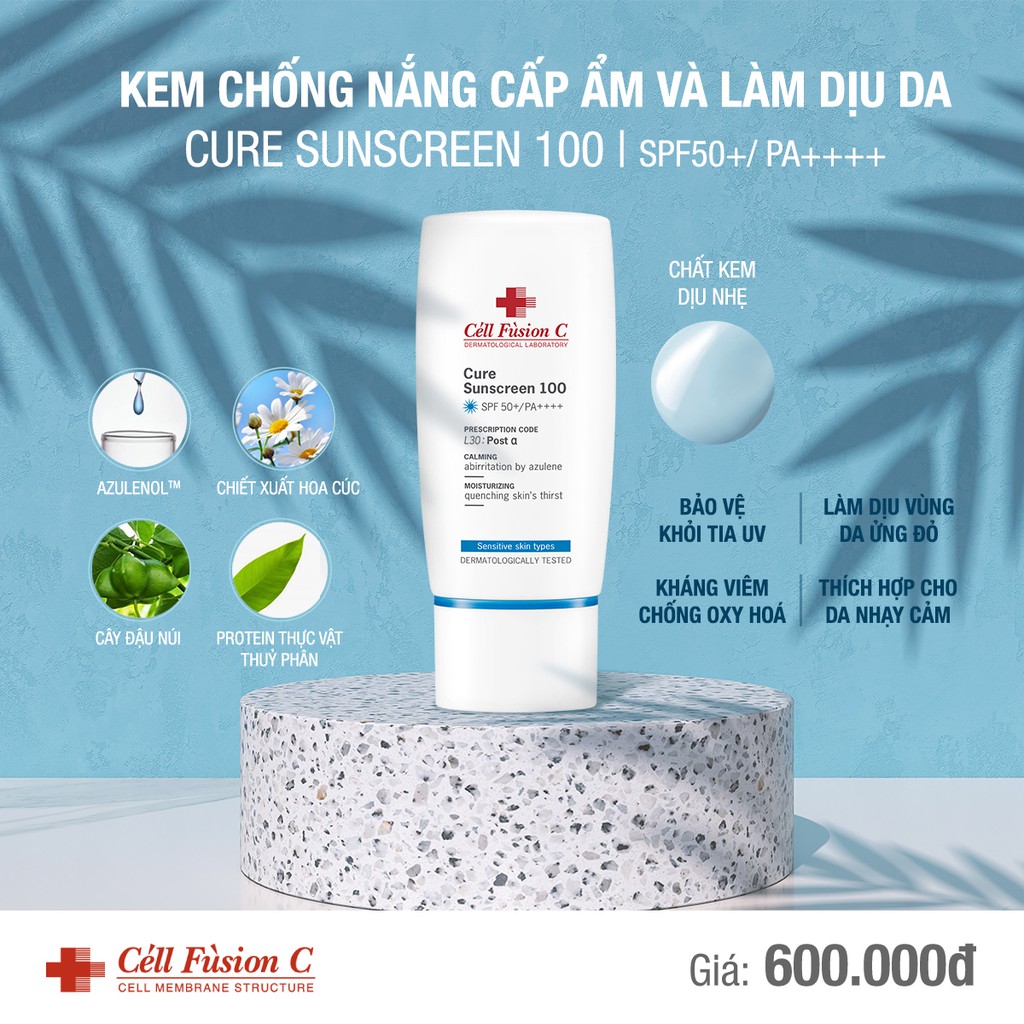 Kem Chống Nắng Dịu Da Cell Fusion C Cure Sunscreen 100 SPF 50+/PA++++ 50ml