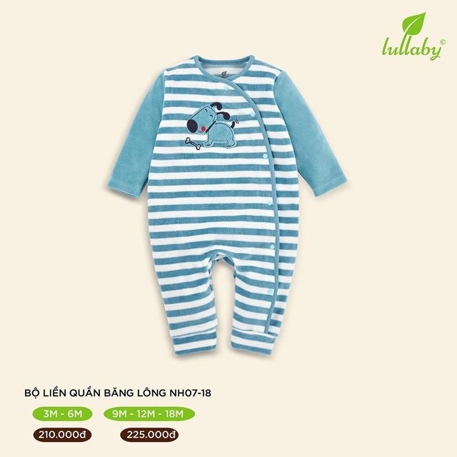 [Xả kho Lullaby] Body liền quần băng lông nhẹ mịn, ấm áp cho bé