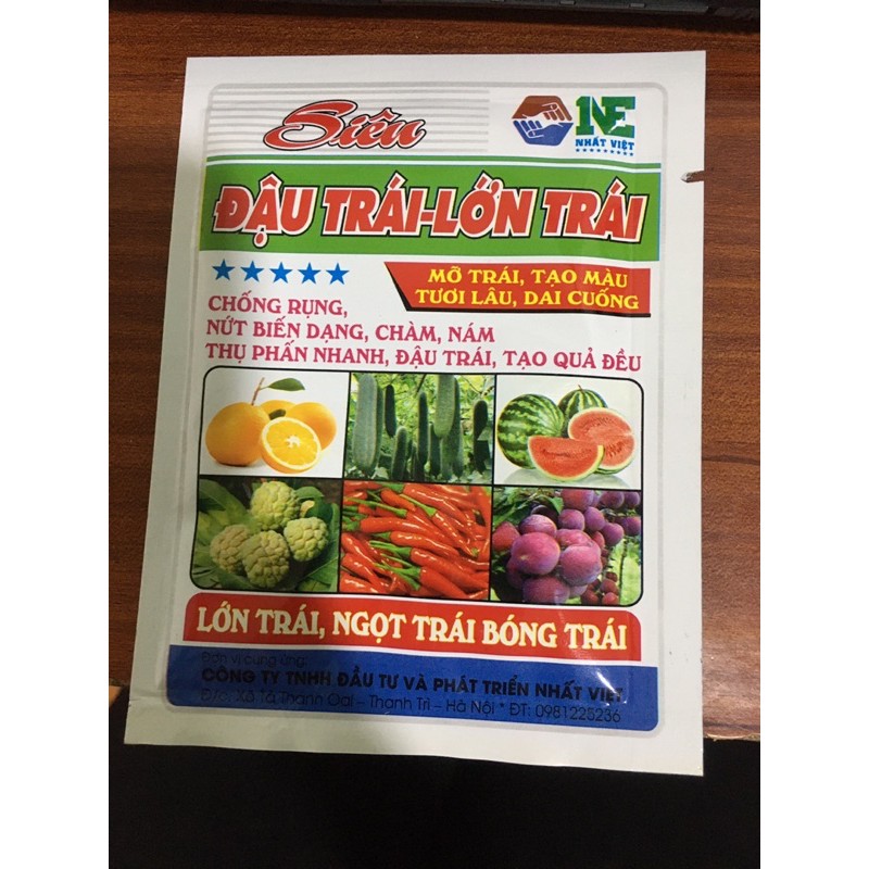 [ĐẬU LÁ - TRÁI LỚN] Phân bón chống rụng lá &amp; nứt biến dạng, chàm nám - Hỗ trợ thụ phấn nhanh, đậu trái, tạo quả đều