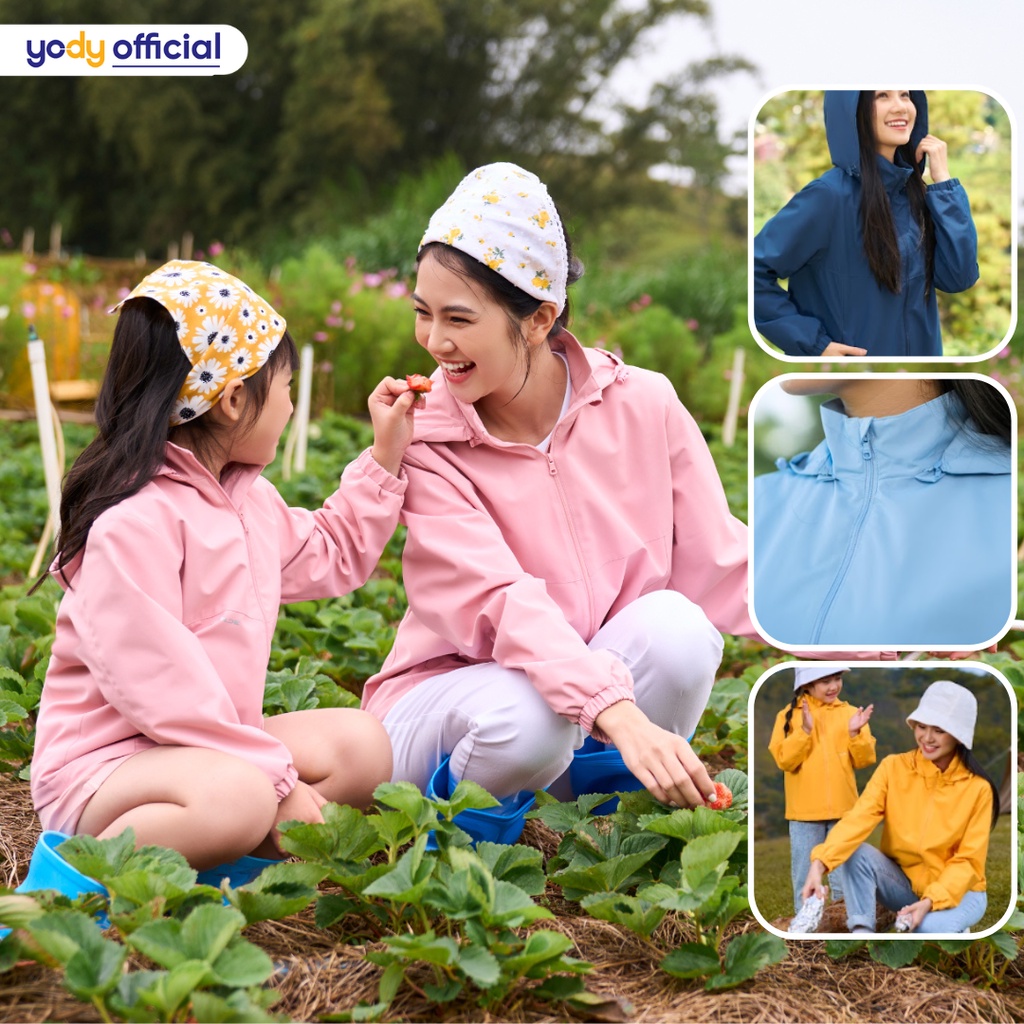 Áo Gió Nữ YODY 3C PLUS 2 Lớp Cao Cấp Khoác Nhẹ Chống Thấm Tước, Cản Hió Chống Bụi AKNPlus