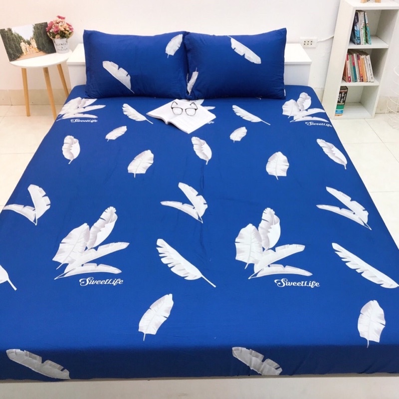 Bộ ga giường cotton đũi 3 món [Mềm Mịn Mát] - ga chun vỏ gối cotton đũi cho mùa hè, đủ kích thước