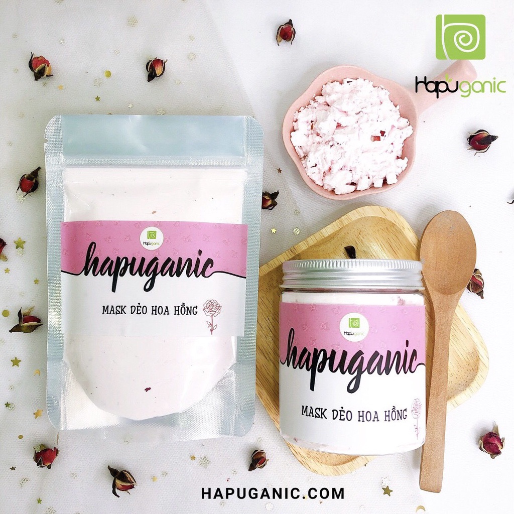 Mask Dẻo Hoa Hồng Hapu Organic Mặt Nạ Dẻo chuyên dùng trong Spa uy tín sáng da, chống lão hóa