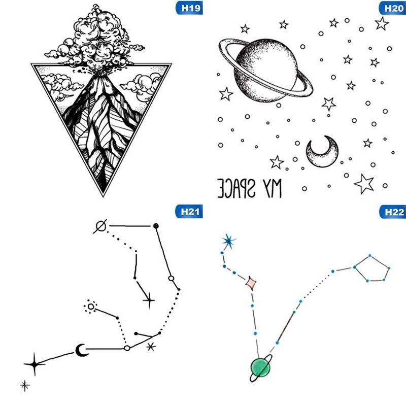Miếng dán xăm tạm thời họa tiết đen trắng cá tính thời trang