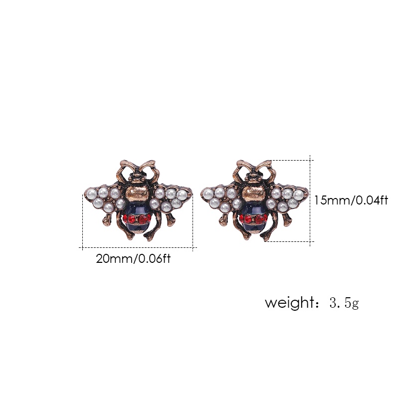 Bông Tai Hợp Kim Hình Chú Ong Đính Đá Và Ngọc Trai Giả Dễ Thương Thời Trang Cho Nữ OG118