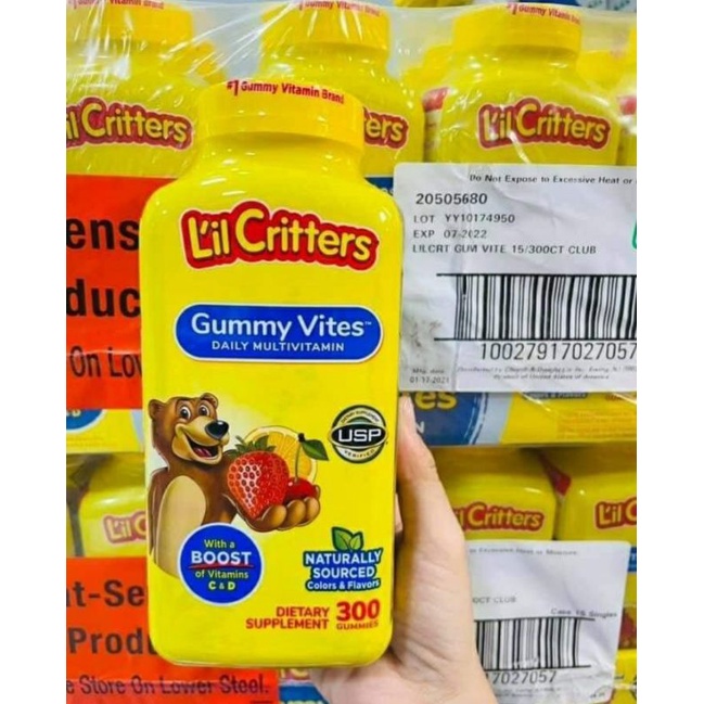 ( Date mới 2024) Kẹo gấu dẻo bổ sung Vitamin L’il Critters Gummy Vites Mỹ 300 viên