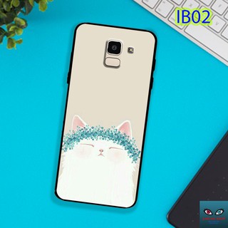 Ốp lưng kính SAMSUNG A6/ A8 2018 A8 PLUS  in hình mèo, thỏ con rình cáo, gáu trắng dễ thương siêu Cute