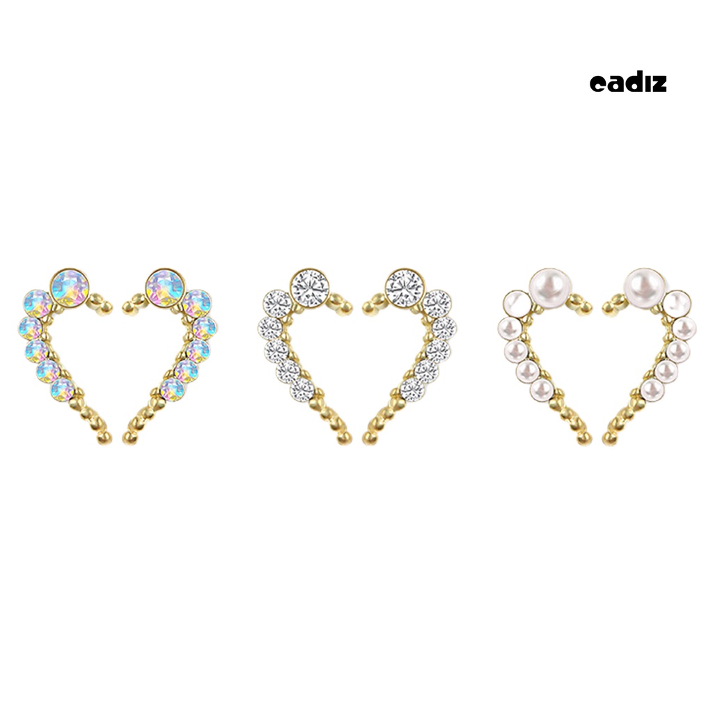 Bộ 10 Phụ Kiện Trang Trí Móng Tay Nghệ Thuật Hình Trái Tim Bằng Hợp Kim