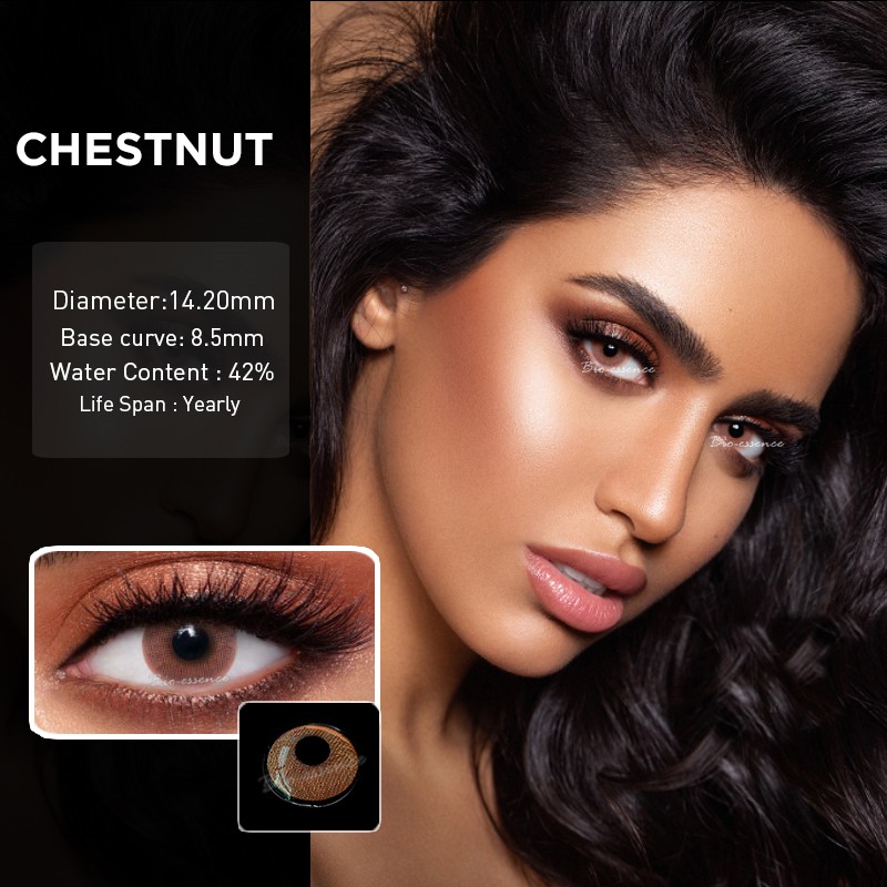 UYAAI 2Pcs/pairs Contact Lenses For Eyes Natural Cosmetics For Eyes Beauty Blue contact lens Lemon series Chestnut