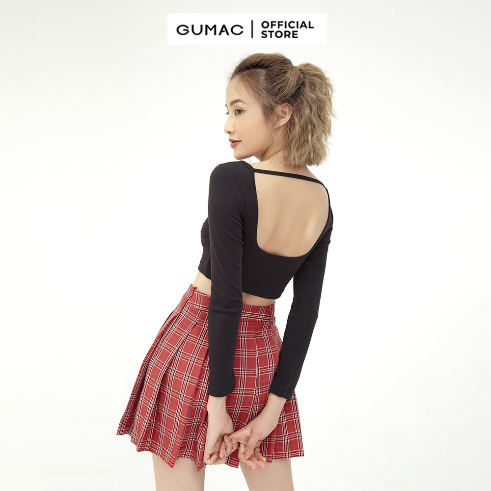 [Mã WABRGM11 giảm 10% đơn 250K] Áo croptop hở lưng GUMAC ATB608 | BigBuy360 - bigbuy360.vn