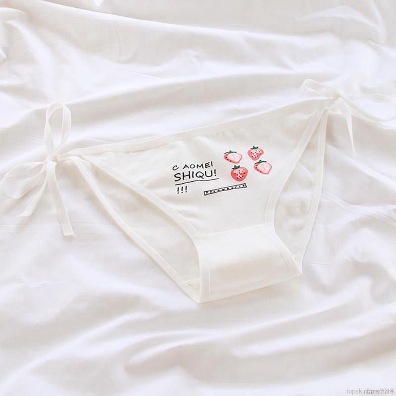 Quần Lót Cotton In Hình Trái Dâu Thời Trang Cho Nữ