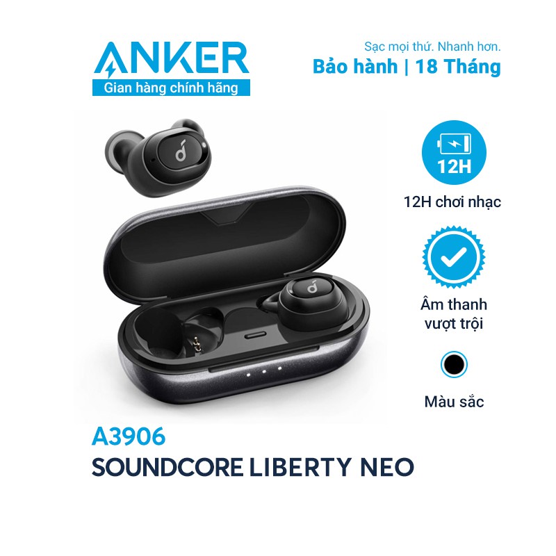 [Mã ELMALL300 giảm 7% đơn 500K] Tai nghe bluetooth SoundCore Liberty Neo (by ANKER) True Wireless Sport - A3906