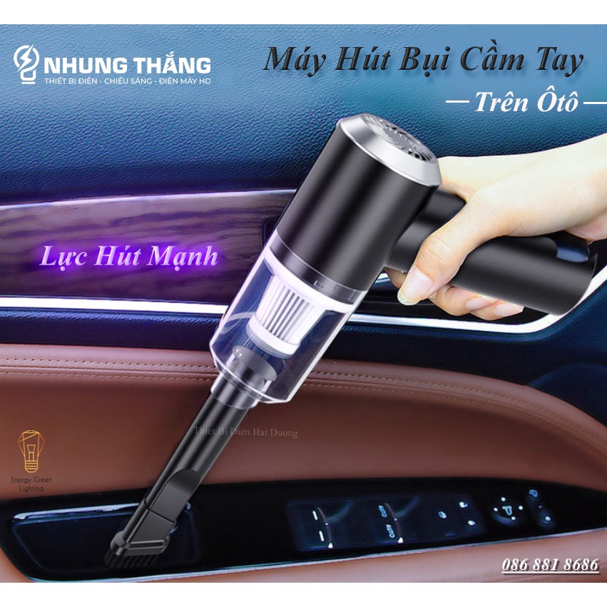 Máy Hút Bụi Không Dây Cầm Tay Trên Ôtô HB-660 - Lực Hút Mạnh - Dung Tích 0.5L - Công Suất 120w - Pin Sạc Tích Điện