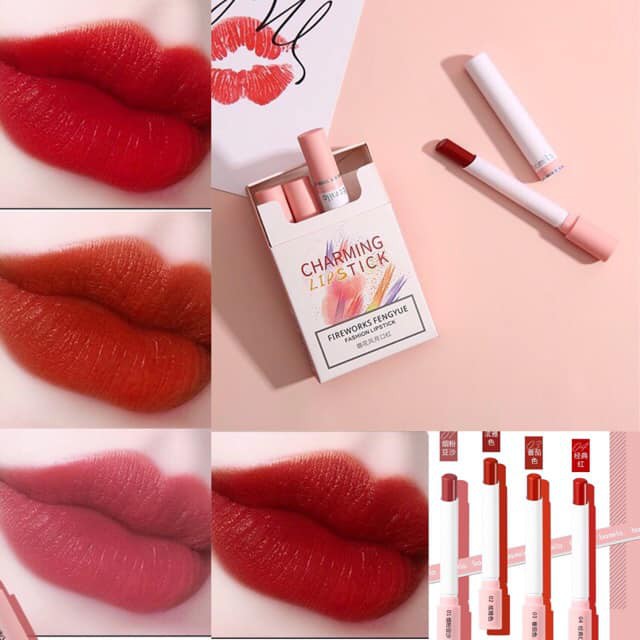 Set 4 Son sáp thỏi Charming lipstick Bamila