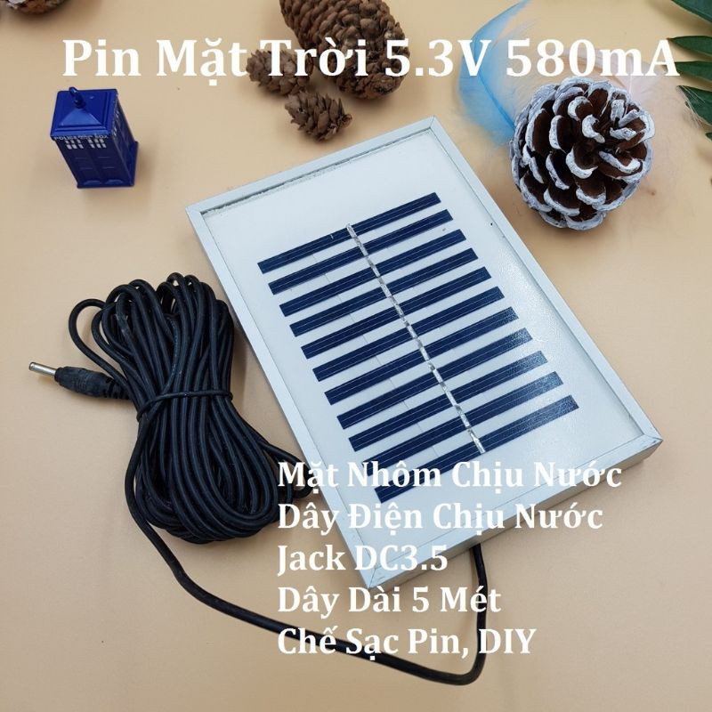 Tấm Pin Năng Lượng Mặt Trời 5.3V580mW 110x165MM Pin Mặt Trời