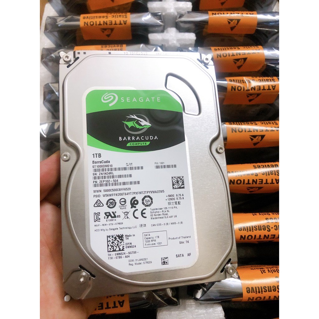 Ổ Cứng HDD Seagate Barracuda 1TB 3.5 inch 7200RPM SATA3 6Gb/s - Mới Bảo hành 24 tháng 1 đổ