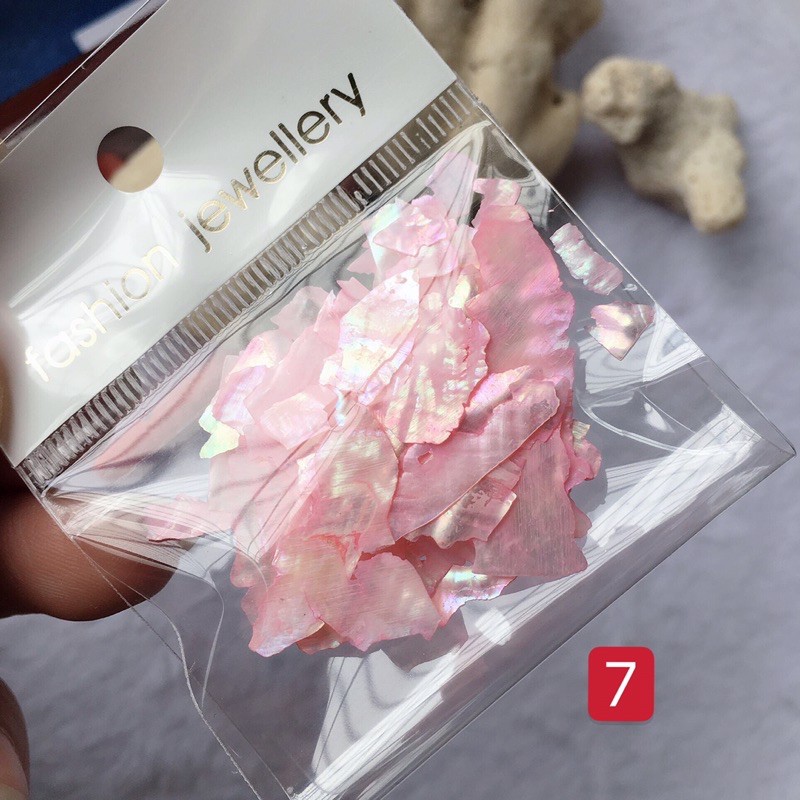 Xà cừ vân gỗ siêu mỏng trang trí nail 14 màu