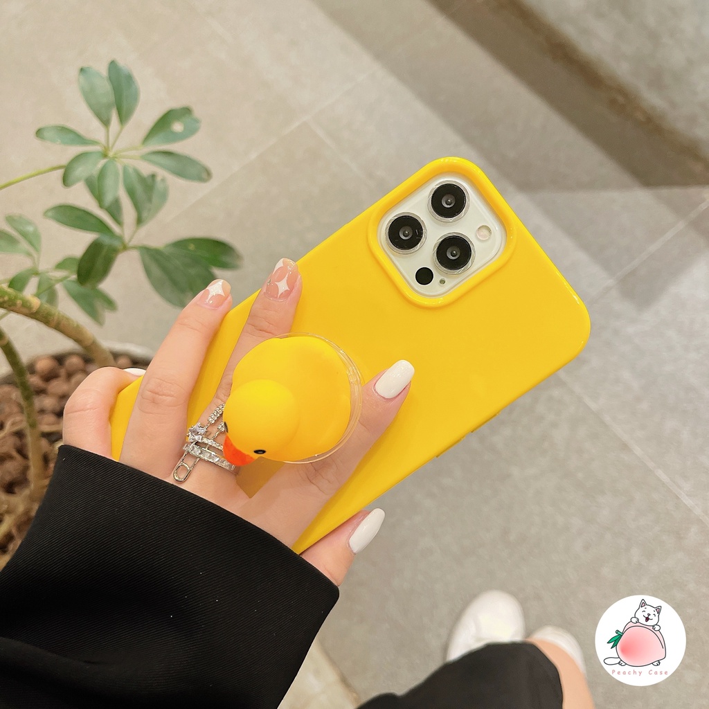 Ốp điện thoại tpu mềm có giá đỡ túi khí hình vịt thích hợp cho iPhone 11 Pro Max X XS XR XSMax Xs Xr 8 7 Plus 12mini