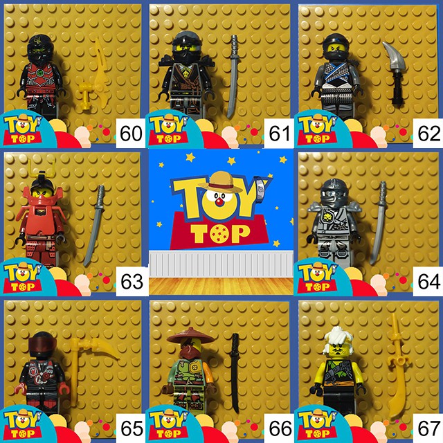 [Một con] Non - lego Ninja : Minifigure Ninjago hàng cũ 2nd tổng hợp 4 ( ảnh nào có vũ khí sẽ có kèm vũ khí nha)