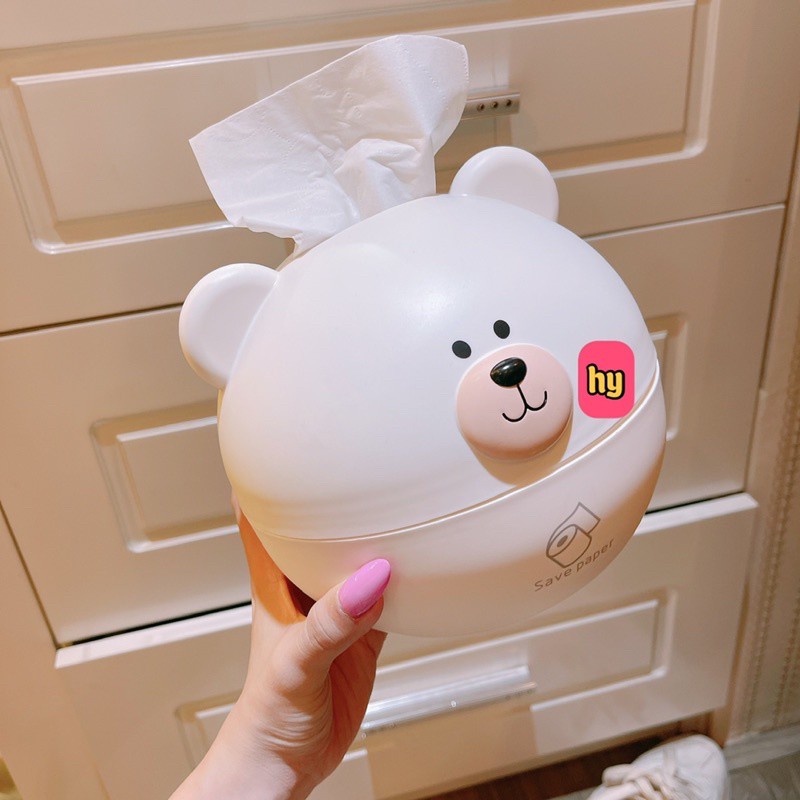 Hộp đựng giấy [Mã GG TRANKD ] Hình thú dễ thương chất liệu nhựa cao cấp MiibooShi