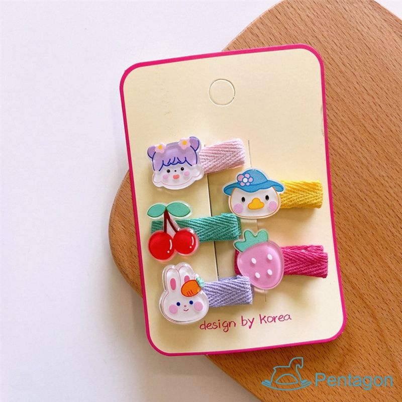 Set 5 Kẹp Tóc Hình Động Vật Dễ Thương Cho Bé Gái