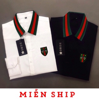 Áo sơ mi nam gc thêu logo con ong cao cấp