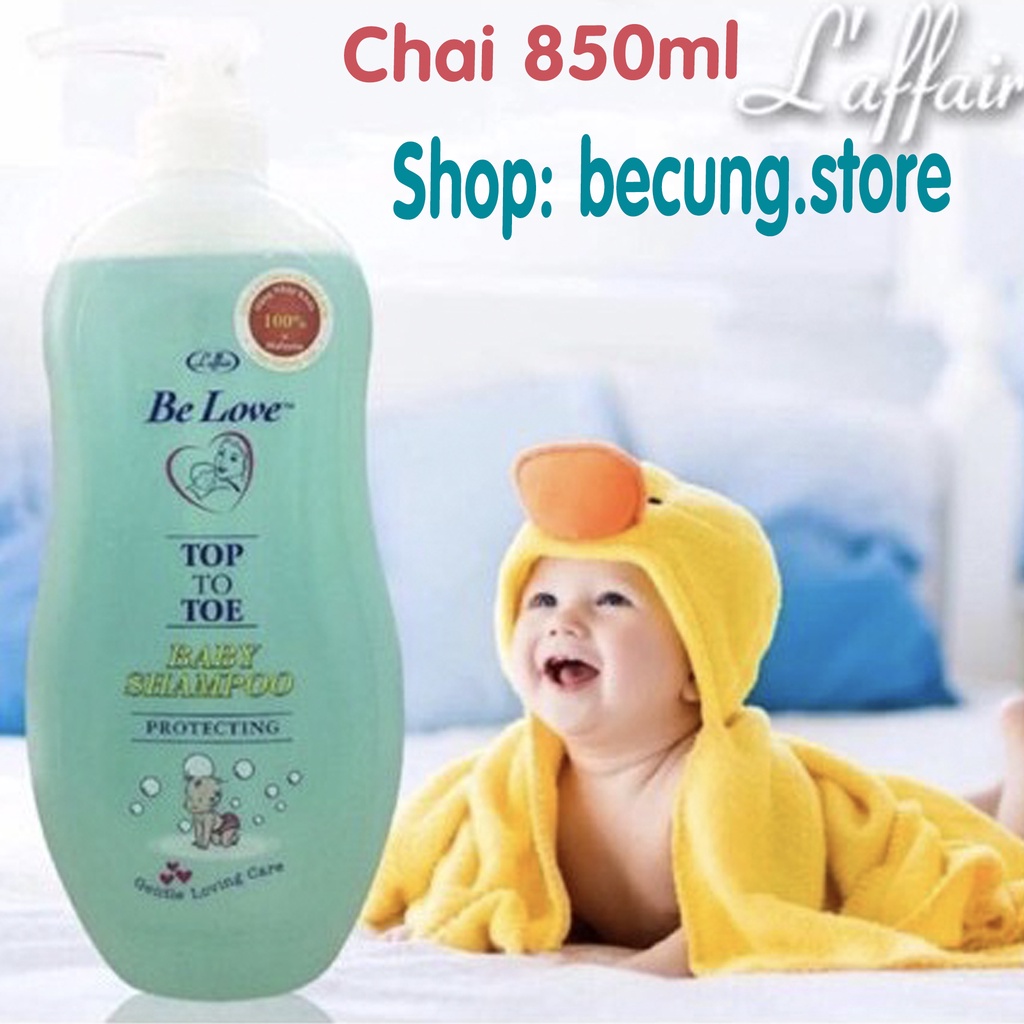 Tắm gội toàn thân Baby 2in1 cho bé Laffair Be Love 850ml không cay mắt- Nhập khẩu Malaysia.