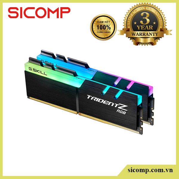 Ram Gskill 16GB RGB (8Gx2) F4-3200C16D-16GTZR, new, bảo hành chính hãng 36th