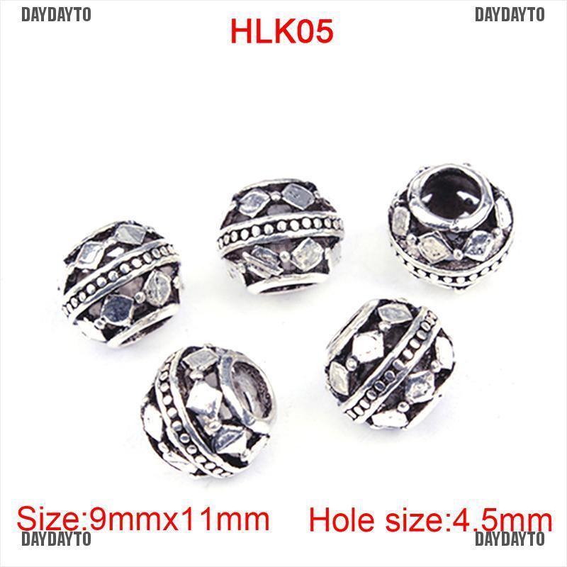 Bộ 10 Vòng Bện Tóc Bằng Hợp Kim Thiết Kế Rỗng Phong Cách Viking Cổ Điển