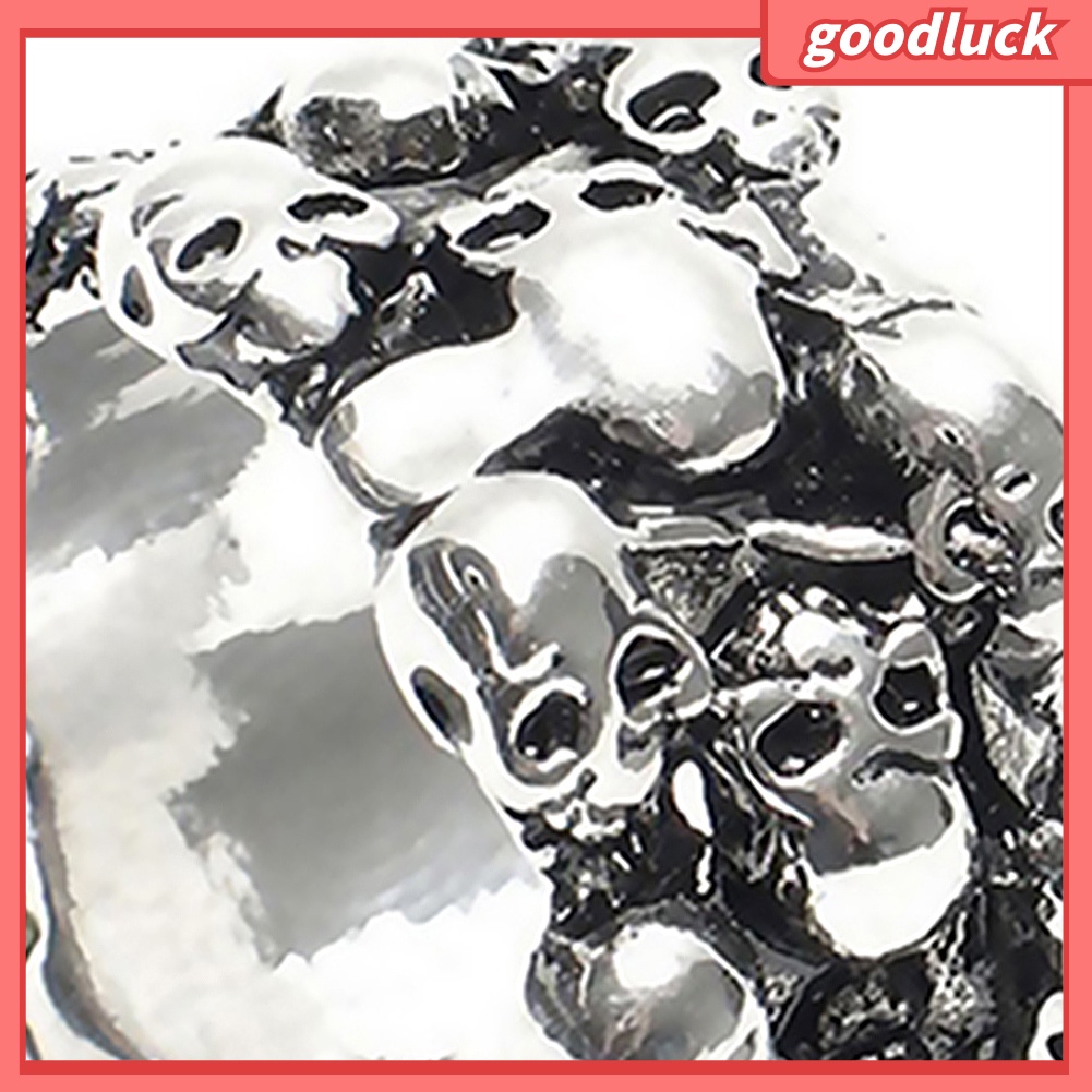 Nhẫn hình đầu lâu bằng thép không gỉ phong cách gothic cá tính cho nam